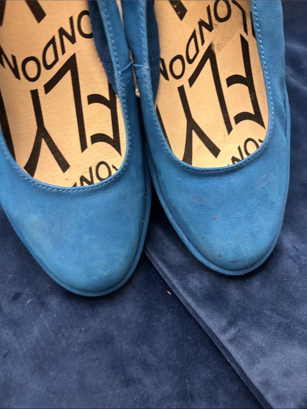 Fly London Electric Blue Suede Slip-On Loafers - Picture 5 of 6